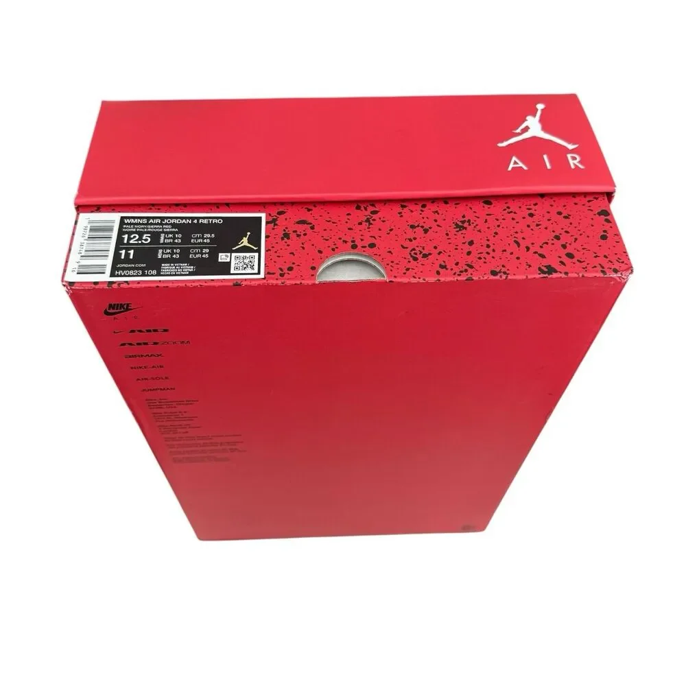 Air Jordan 4 Retro Valentines Day Wmns 12.5/ M 11 HV0823-108 Pale Ivory Red